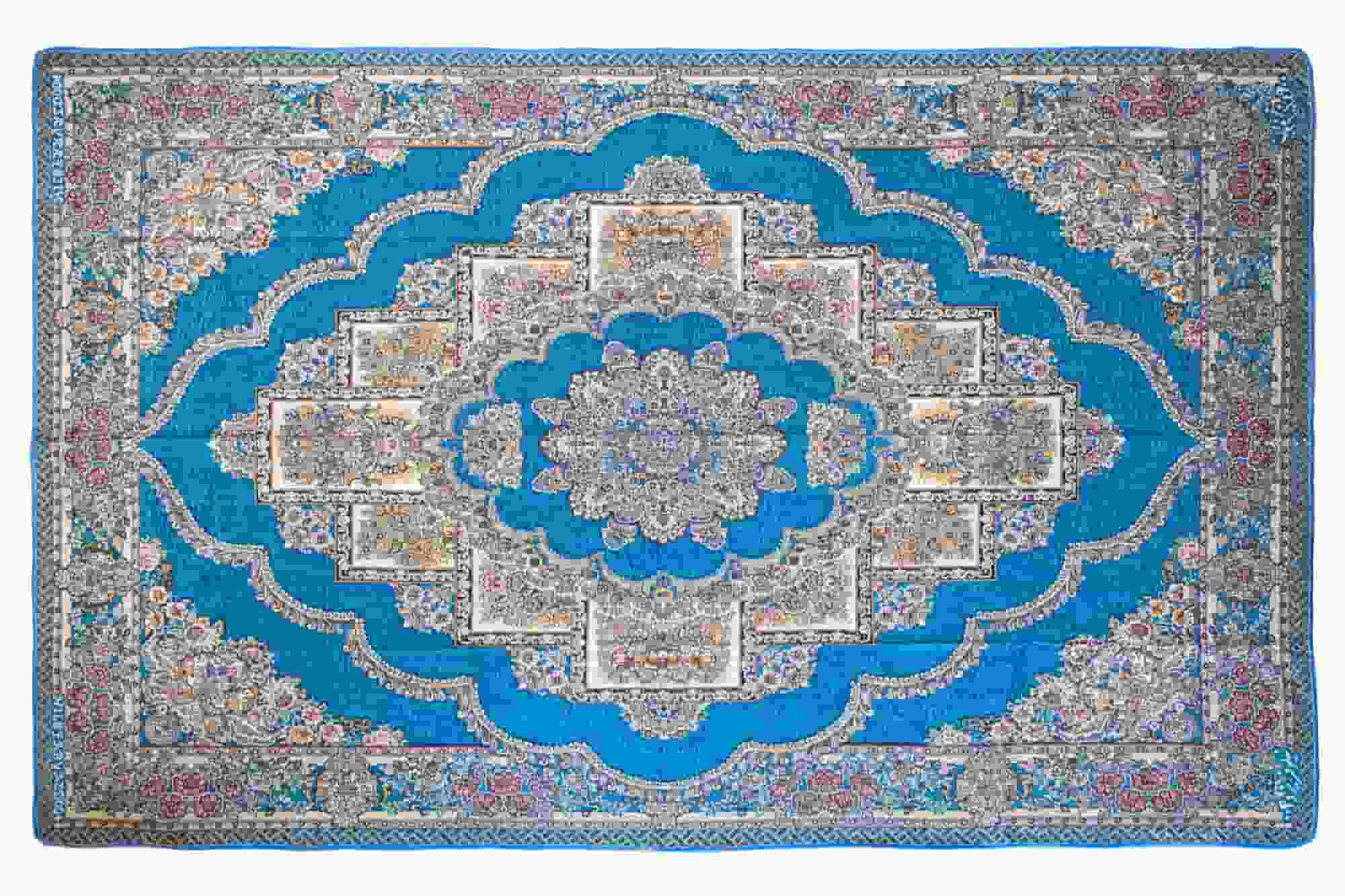 خرید عمده روفرشی مخمل طرح حوض نقره